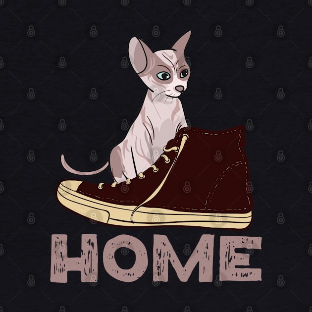 Home is where cat wants to be, even the fluff owner shoes by alcoshirts